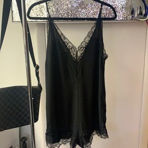 Express Lace Black Romper